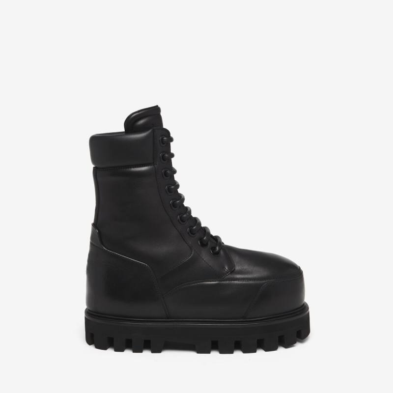 Alexander McQueen Women's Black Parachute Ankle Boot - 10.5 (Calf Leather)